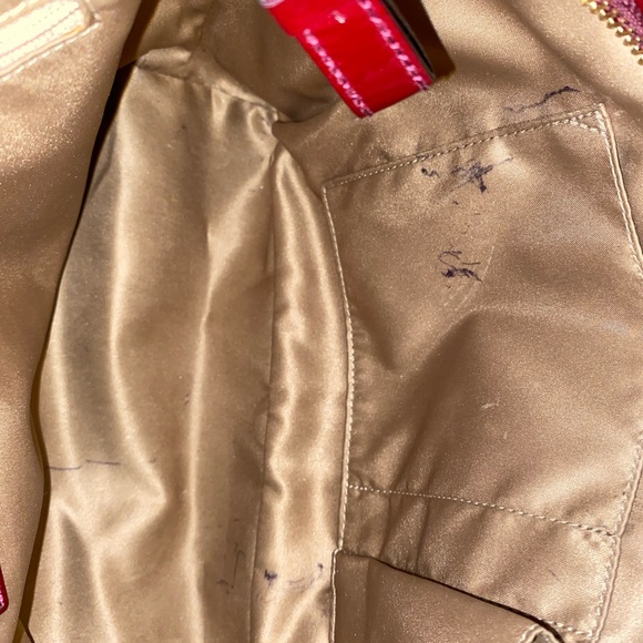 ♥️Authentic Burgundy Coach patent Leather w/ Gold hardware & Original hang tag - Picture 10 of 17